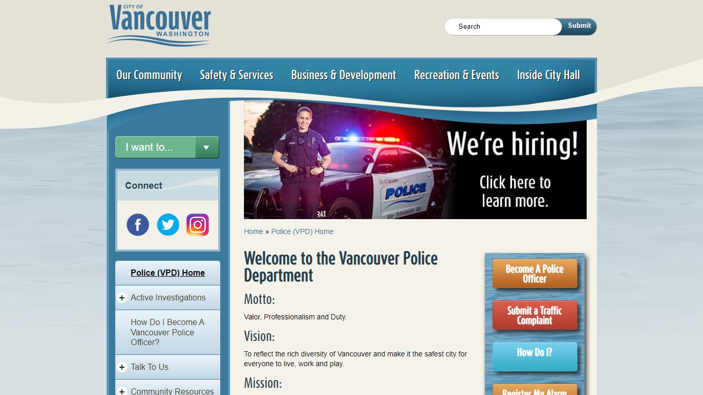 Welcome to the Vancouver Police Department